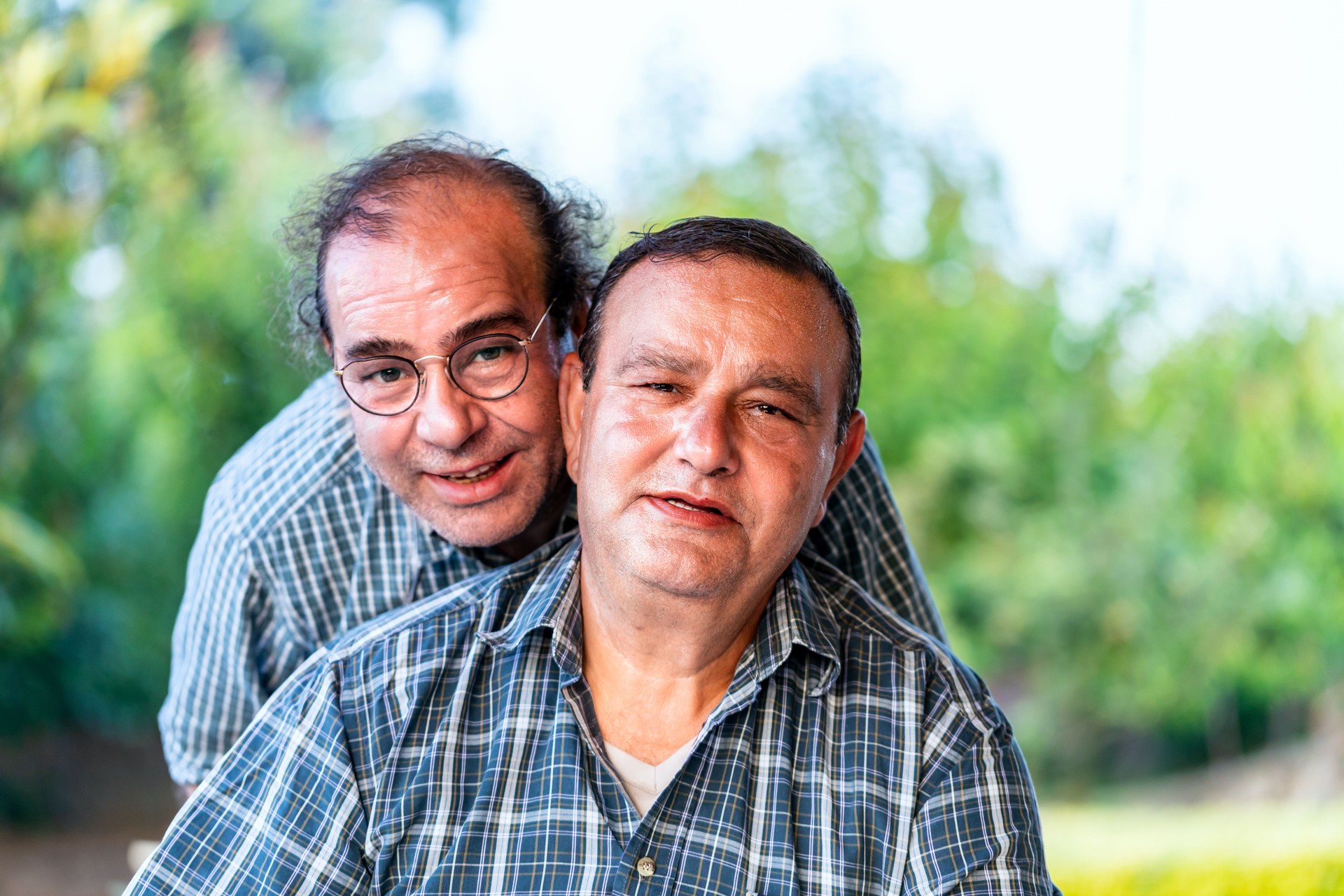 senior men at nature